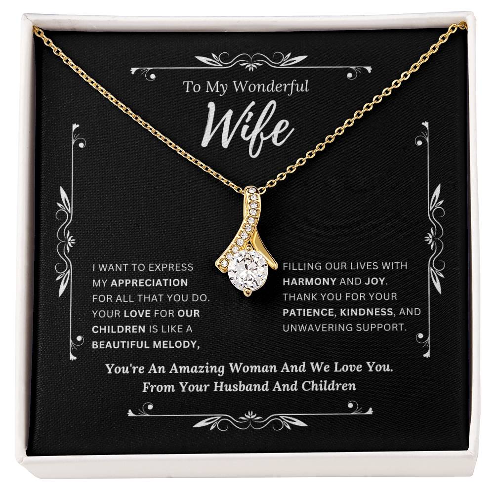 To My Amazing Wife From Husband and Children 2 - Alluring Beauty Necklace