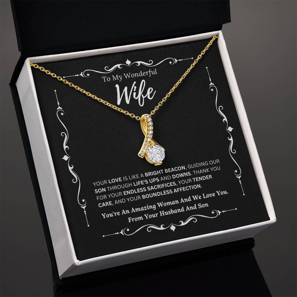 To My Amazing Wife From Husband and Son 3 - Alluring Beauty Necklace