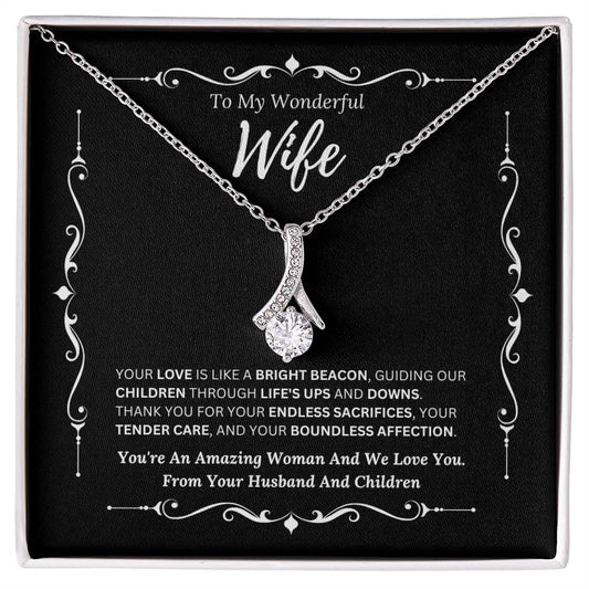 To My Amazing Wife From Husband and Children 3 - Alluring Beauty Necklace