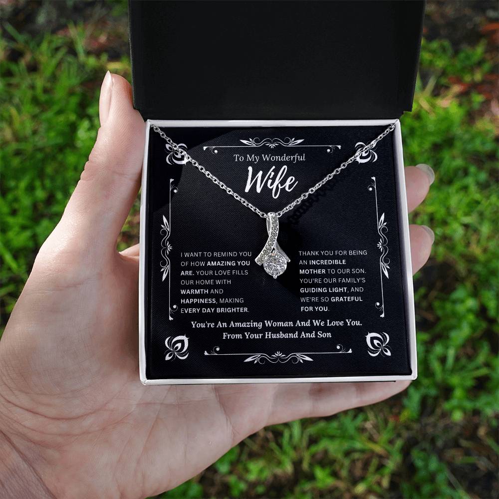 To My Amazing Wife From Husband and Son 1 - Alluring Beauty Necklace