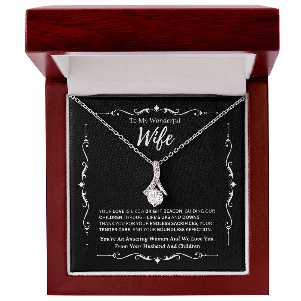 To My Amazing Wife From Husband and Children 3 - Alluring Beauty Necklace