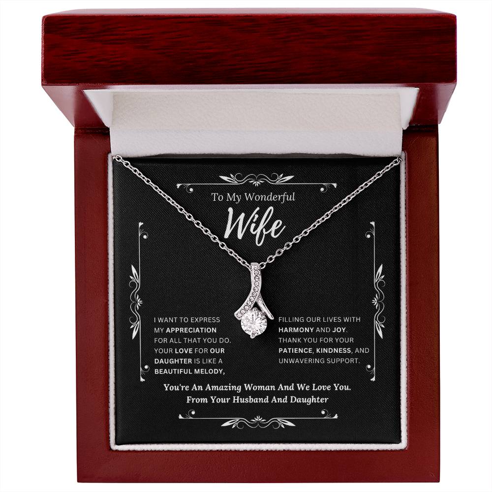 To My Amazing Wife From Husband and Daughter 2 - Alluring Beauty Necklace