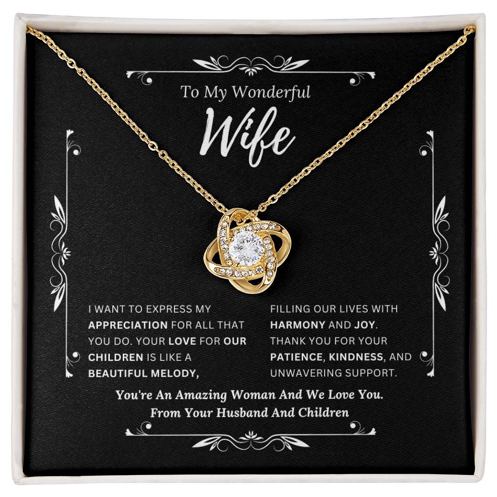 To My Amazing Wife From Husband and Children 2 - Love Knot Necklace