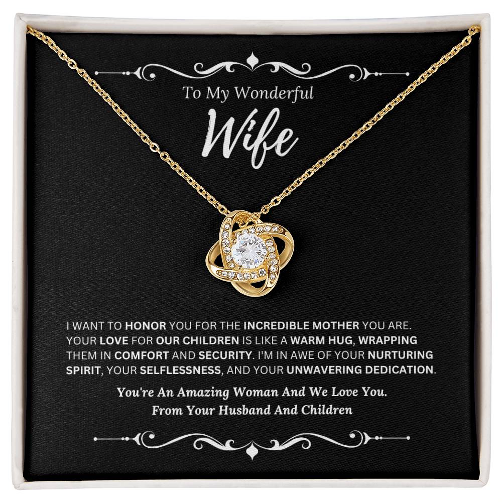 To My Amazing Wife From Husband and Children 4 - Love Knot Necklace