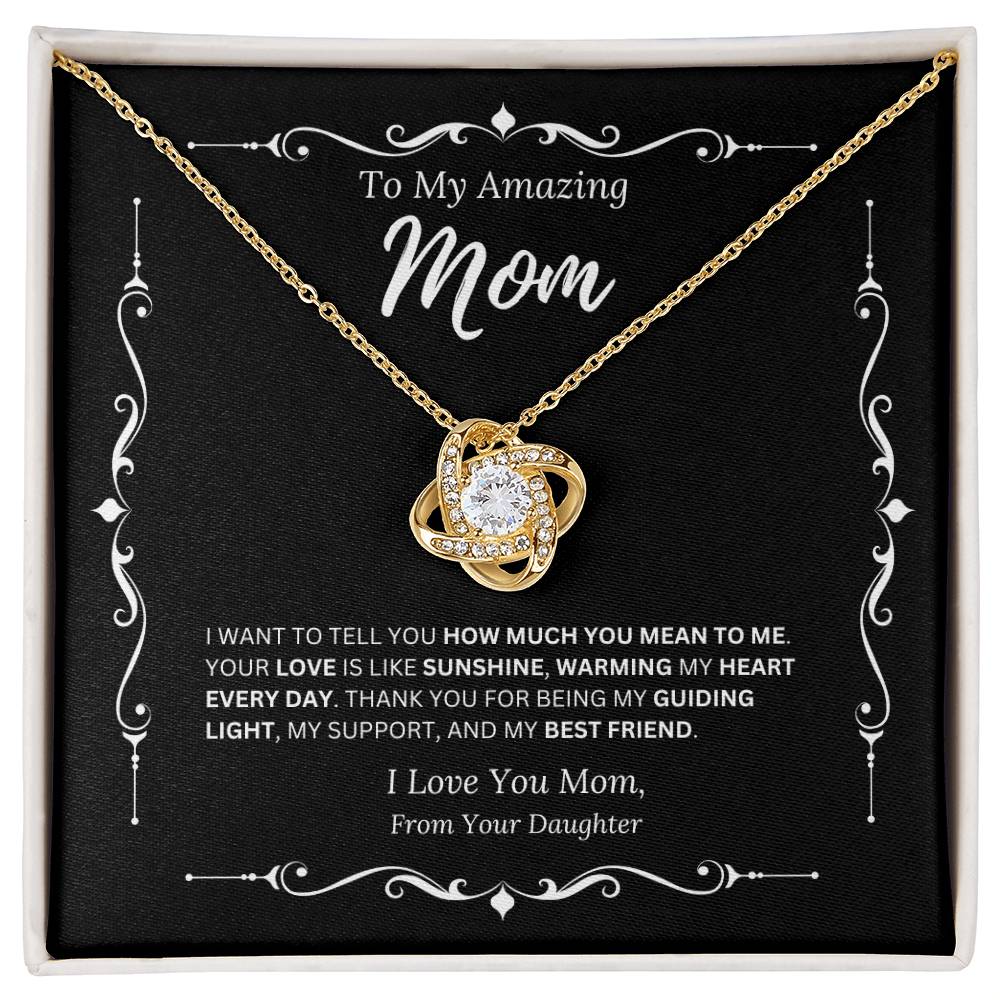 To My Amazing Mom From Daughter 2 - Love Knot Necklace