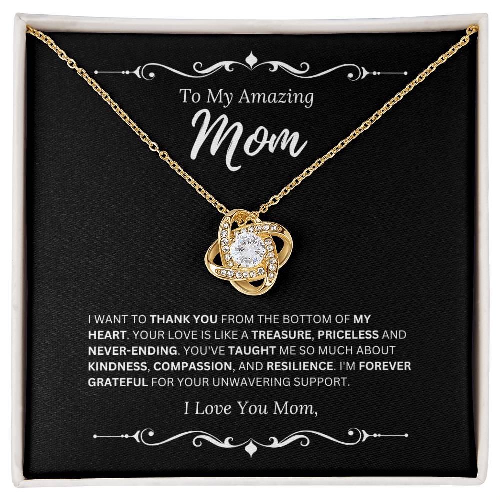 To My Amazing Mom I Love Mom 2 - Love Knot Necklace