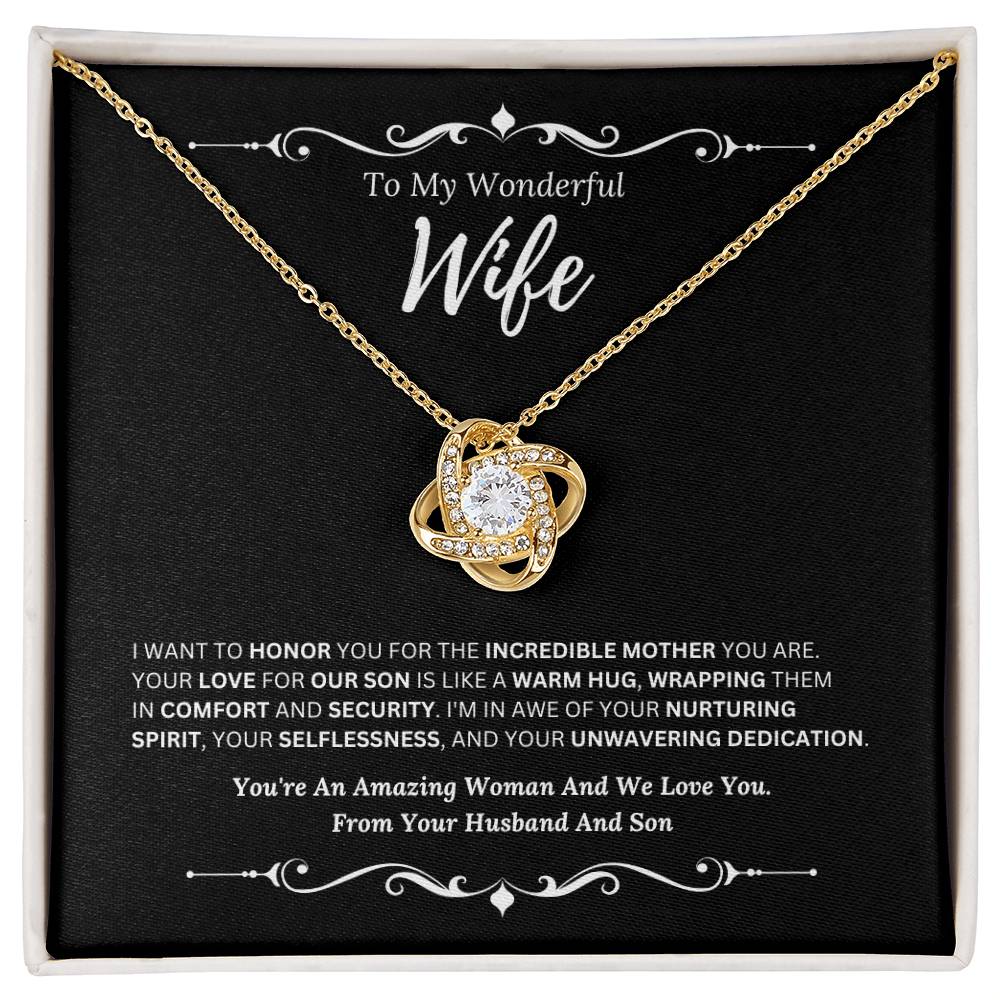 To My Amazing Wife From Husband and Son 4 - Love Knot Necklace