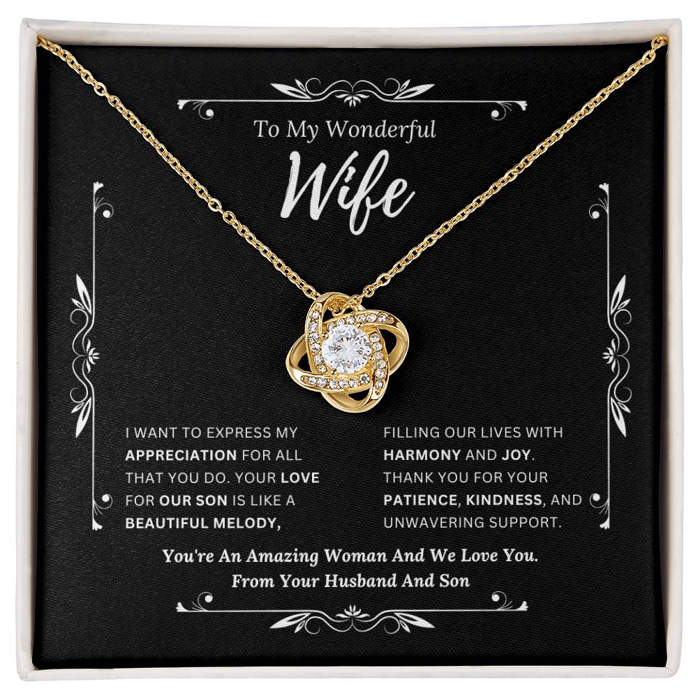 To My Amazing Wife From Husband and son  2 - Love Knot Necklace