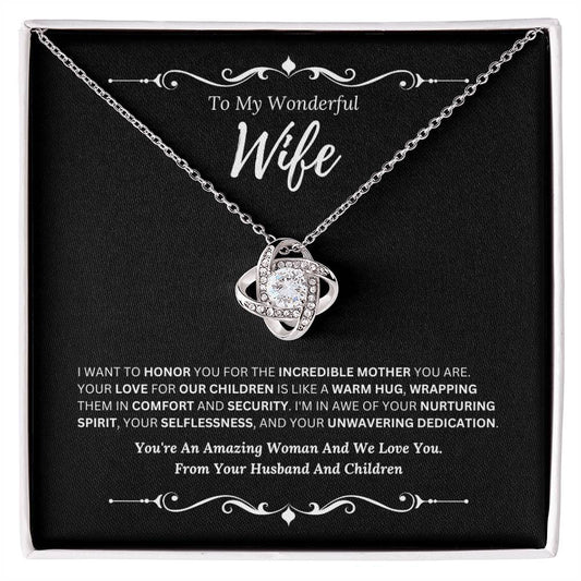 To My Amazing Wife From Husband and Children 4 - Love Knot Necklace