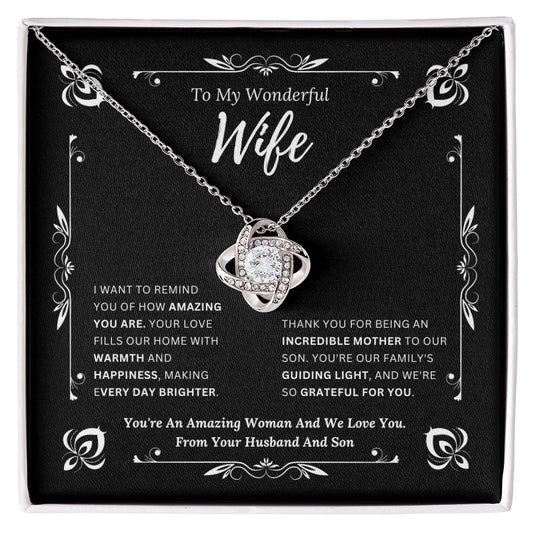 To My Amazing Wife From Husband and Son 1 - Love Knot Necklace