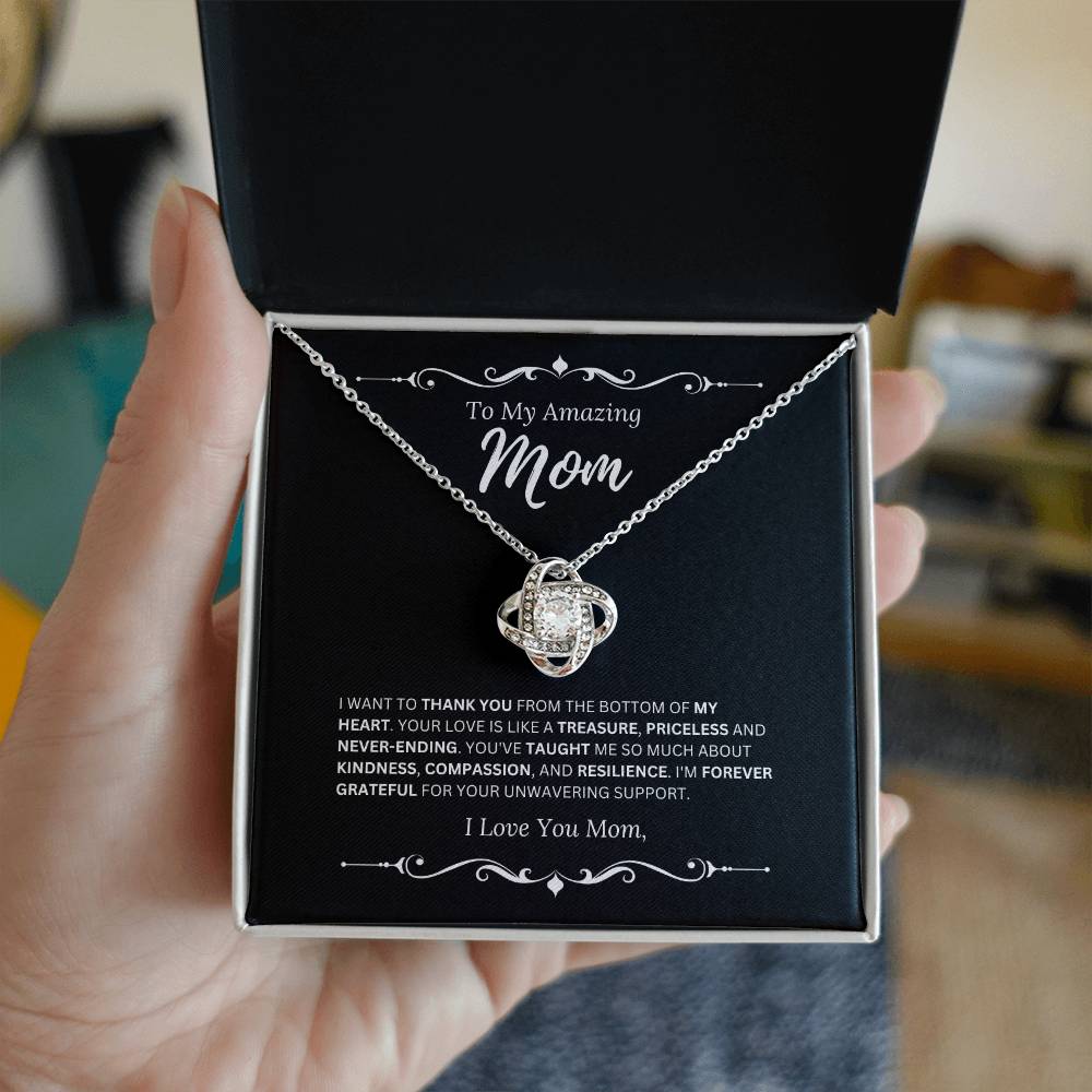 To My Amazing Mom I Love Mom 2 - Love Knot Necklace