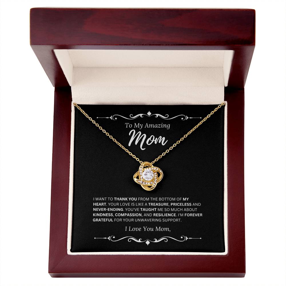 To My Amazing Mom I Love Mom 2 - Love Knot Necklace