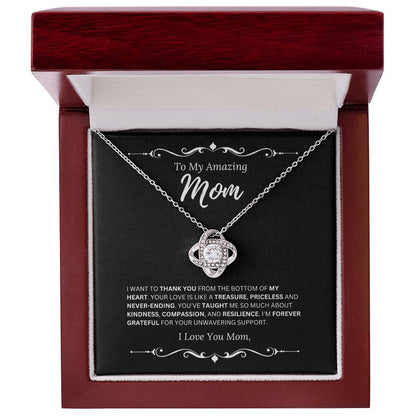 To My Amazing Mom I Love Mom 2 - Love Knot Necklace