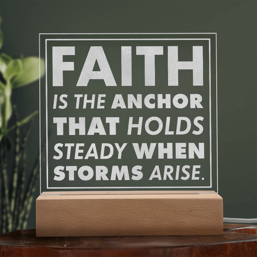 Steadfast Anchor-Engraved Acrylic Plaque