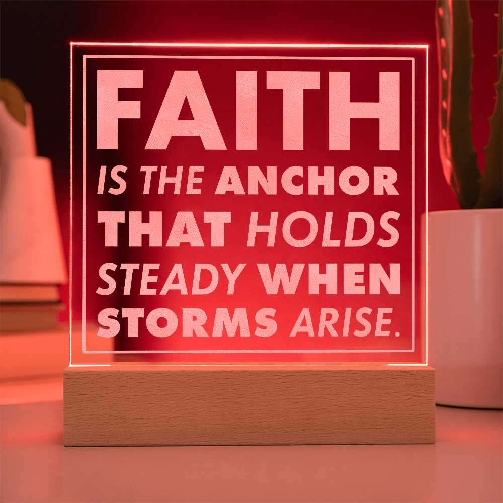 Steadfast Anchor-Engraved Acrylic Plaque