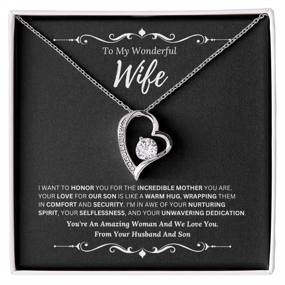 To My Amazing Wife From Husband and Son 4 - Forever Love Necklace