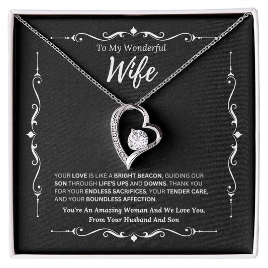 To My Amazing Wife From Husband and Son 3 - Forever Love Necklace