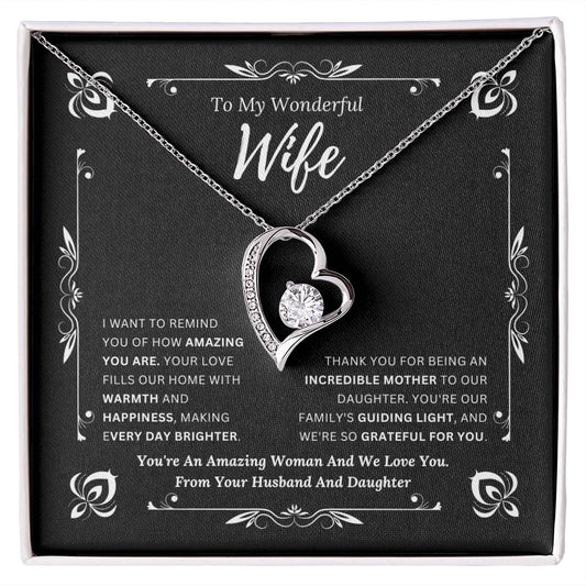To My Amazing Wife From Husband and Daughter 1 - Forever Love Necklace