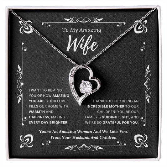 To My Amazing Wife From Husband and Children 1 - Forever Love Necklace