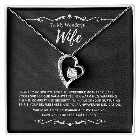 To My Amazing Wife From Husband and Daughter 4 - Forever Love Necklace