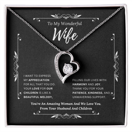 To My Amazing Wife From Husband and Children 2 - Forever Love Necklace
