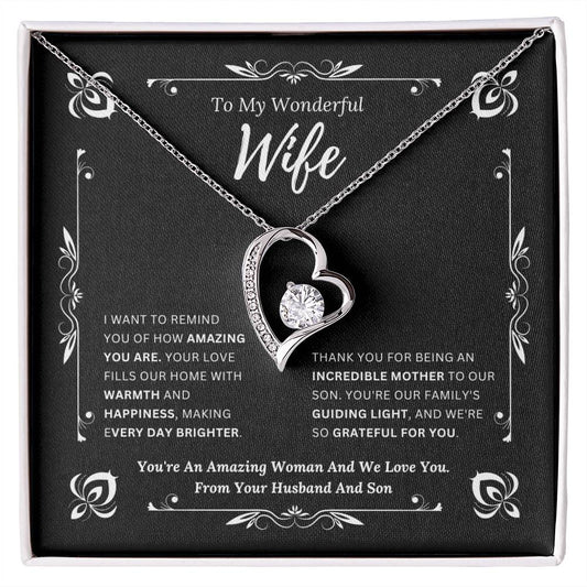 To My Amazing Wife From Husband and Son 1 - Forever Love Necklace