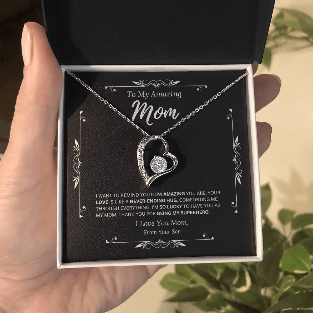 To My Amazing Mom From Son 3 - Forever Love Necklace