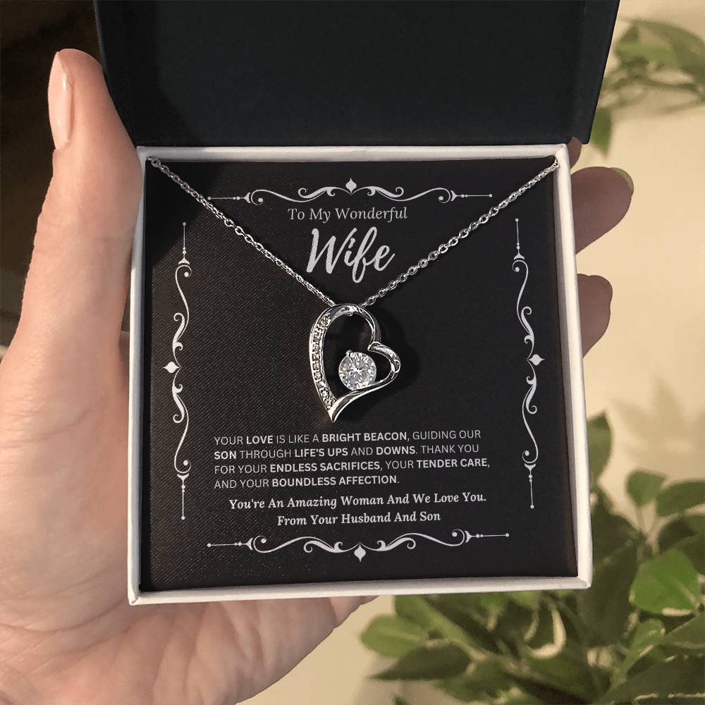 To My Amazing Wife From Husband and Son 3 - Forever Love Necklace