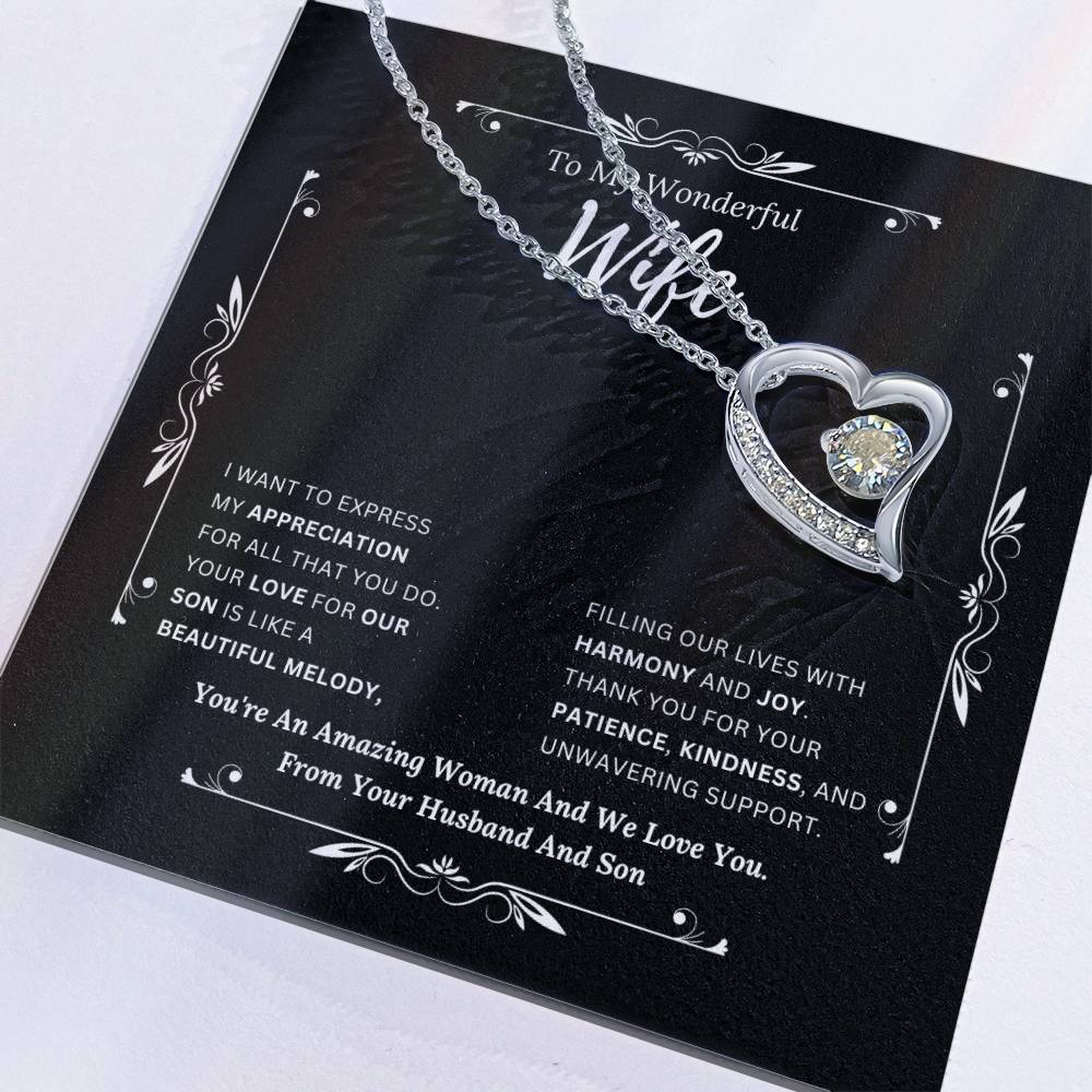 To My Amazing Wife From Husband and son  2 - Forever Love Necklace