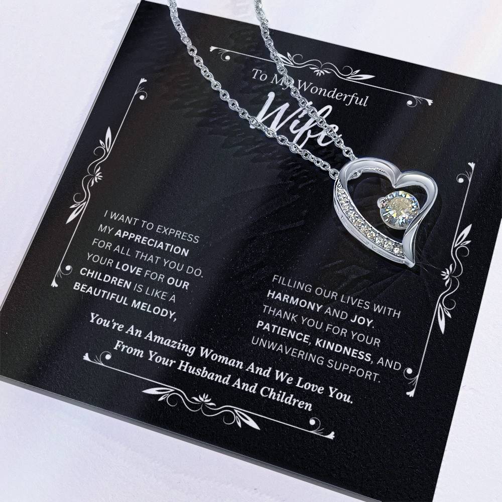 To My Amazing Wife From Husband and Children 2 - Forever Love Necklace