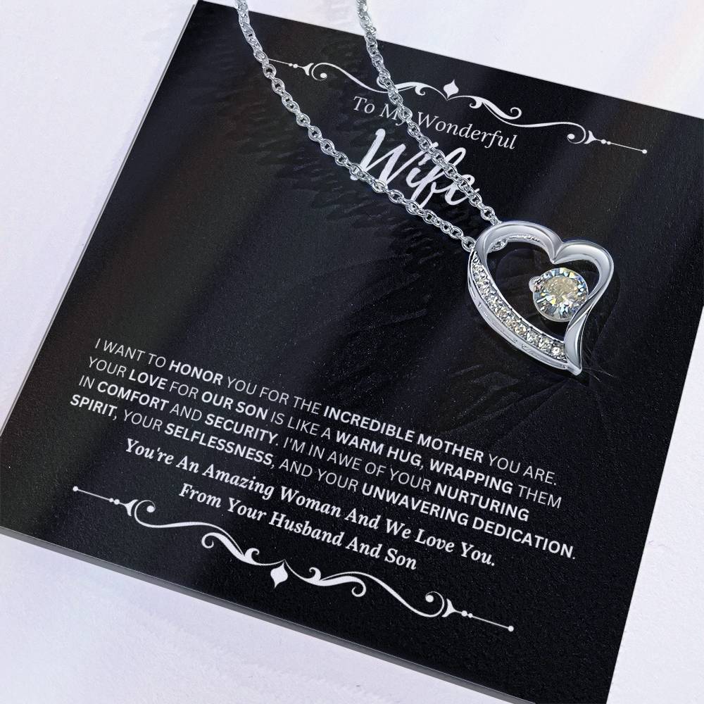 To My Amazing Wife From Husband and Son 4 - Forever Love Necklace