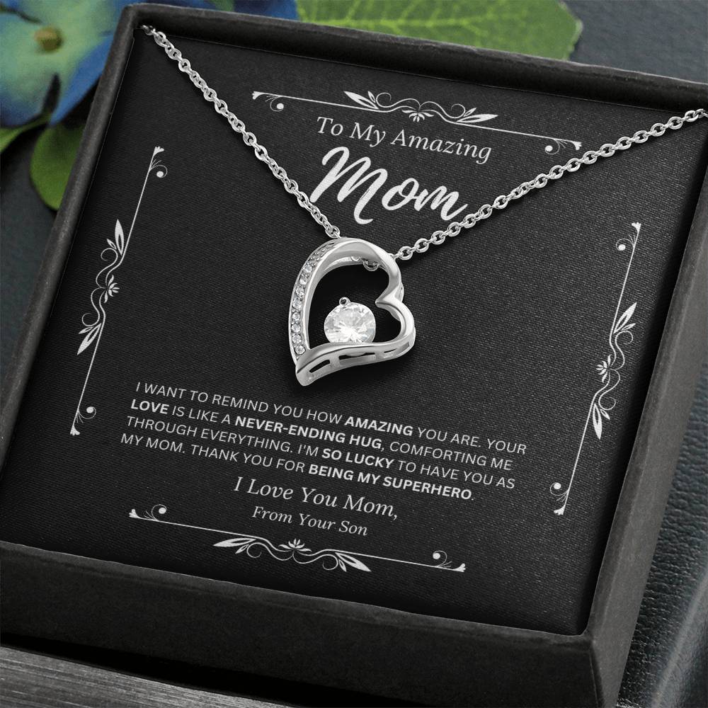 To My Amazing Mom From Son 3 - Forever Love Necklace
