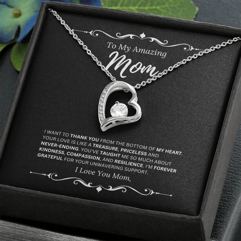 To My Amazing Mom - I Love Mom 2 - Forever Love Necklace