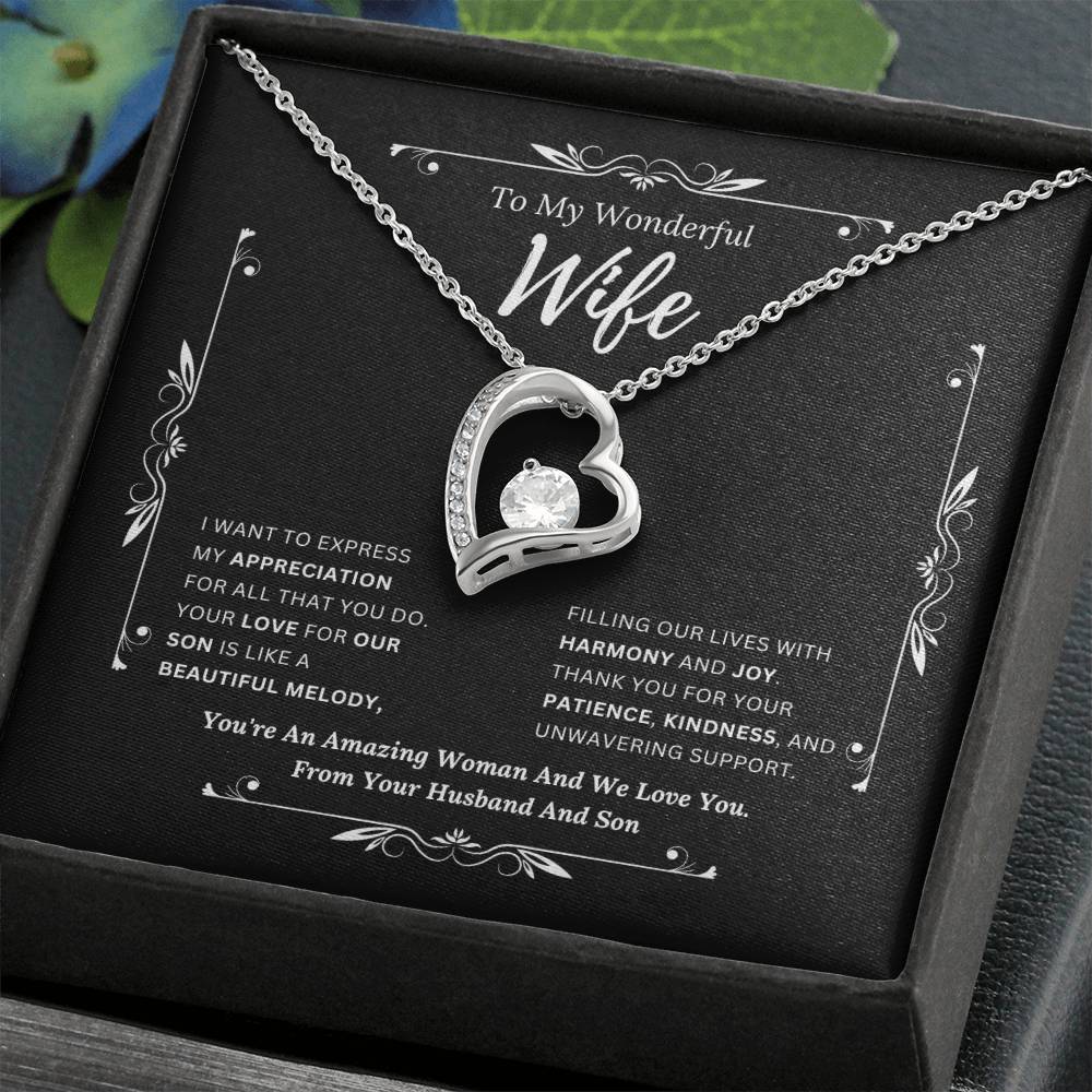 To My Amazing Wife From Husband and son  2 - Forever Love Necklace