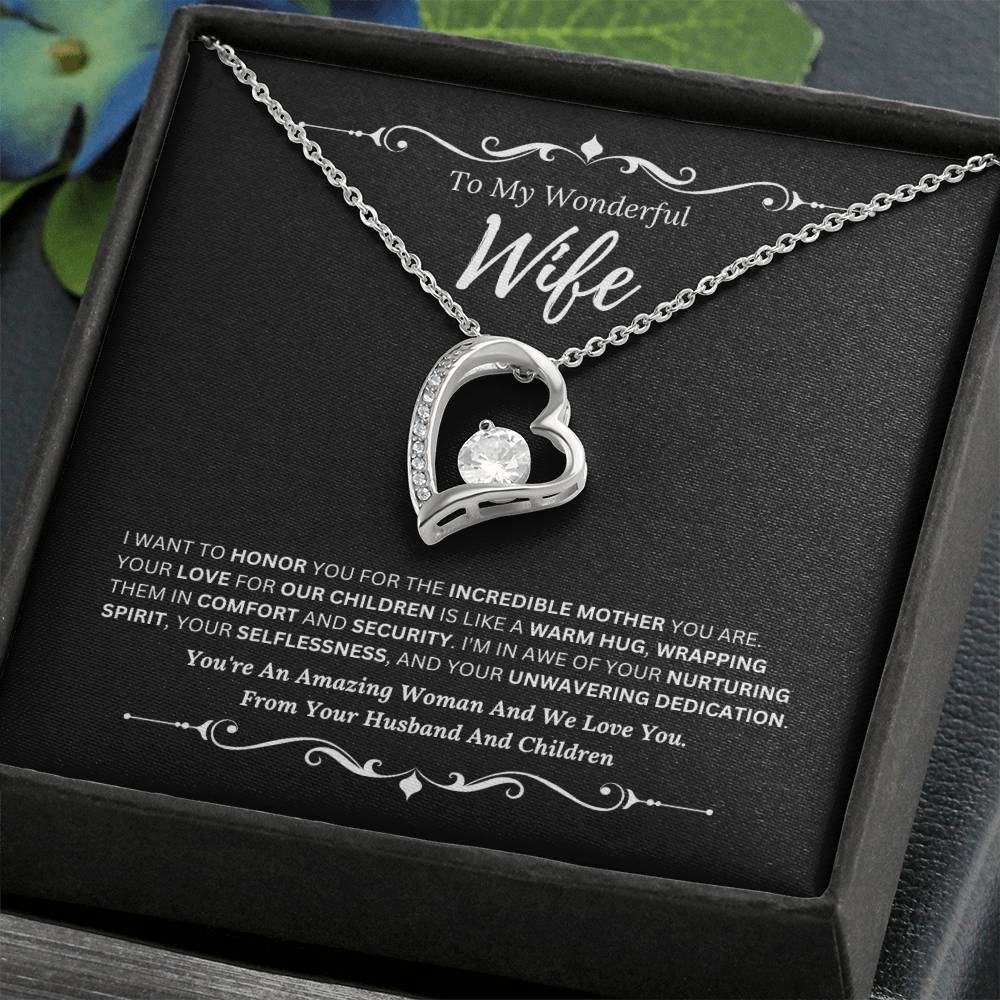 To My Amazing Wife From Husband and Children 4 - Forever Love Necklace