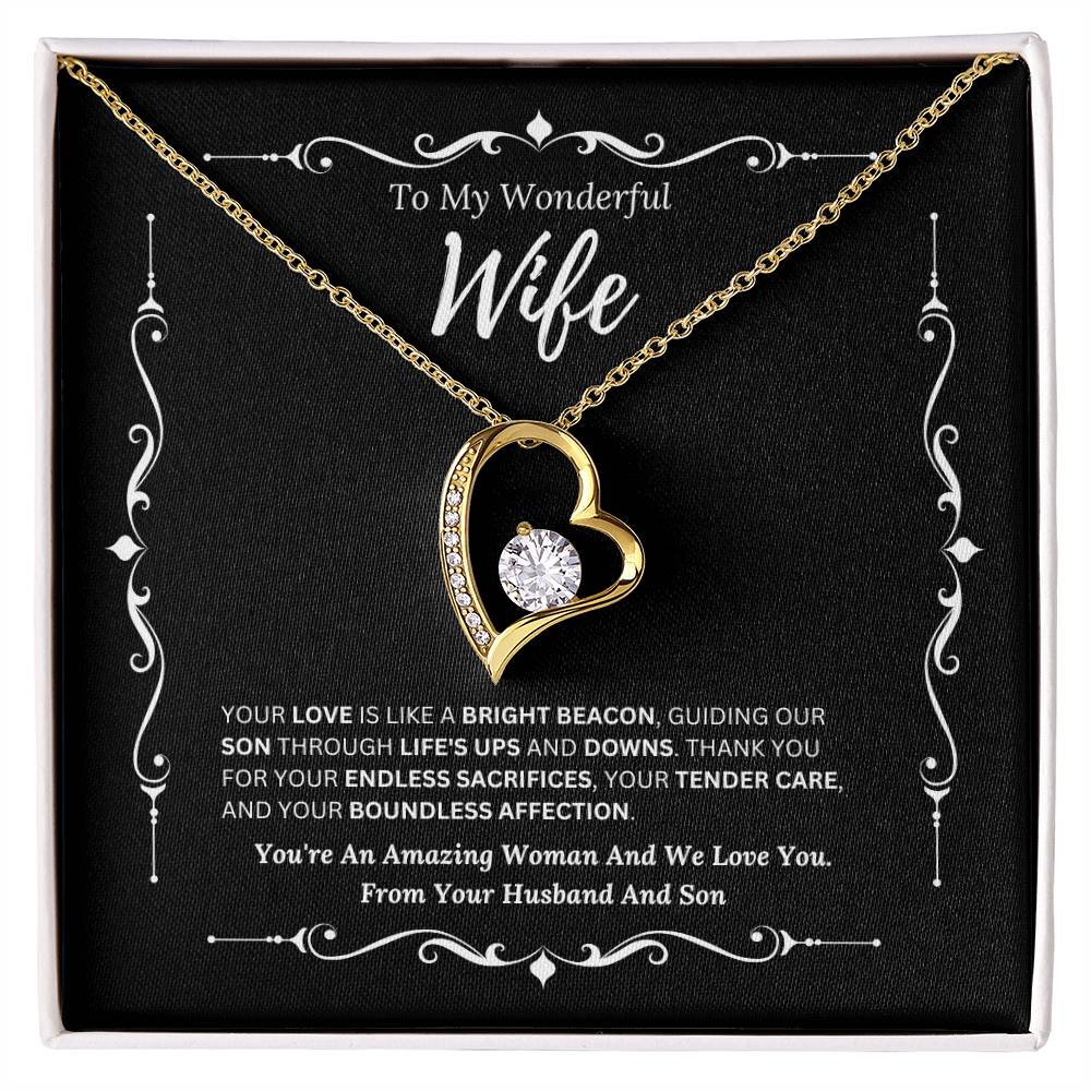 To My Amazing Wife From Husband and Son 3 - Forever Love Necklace