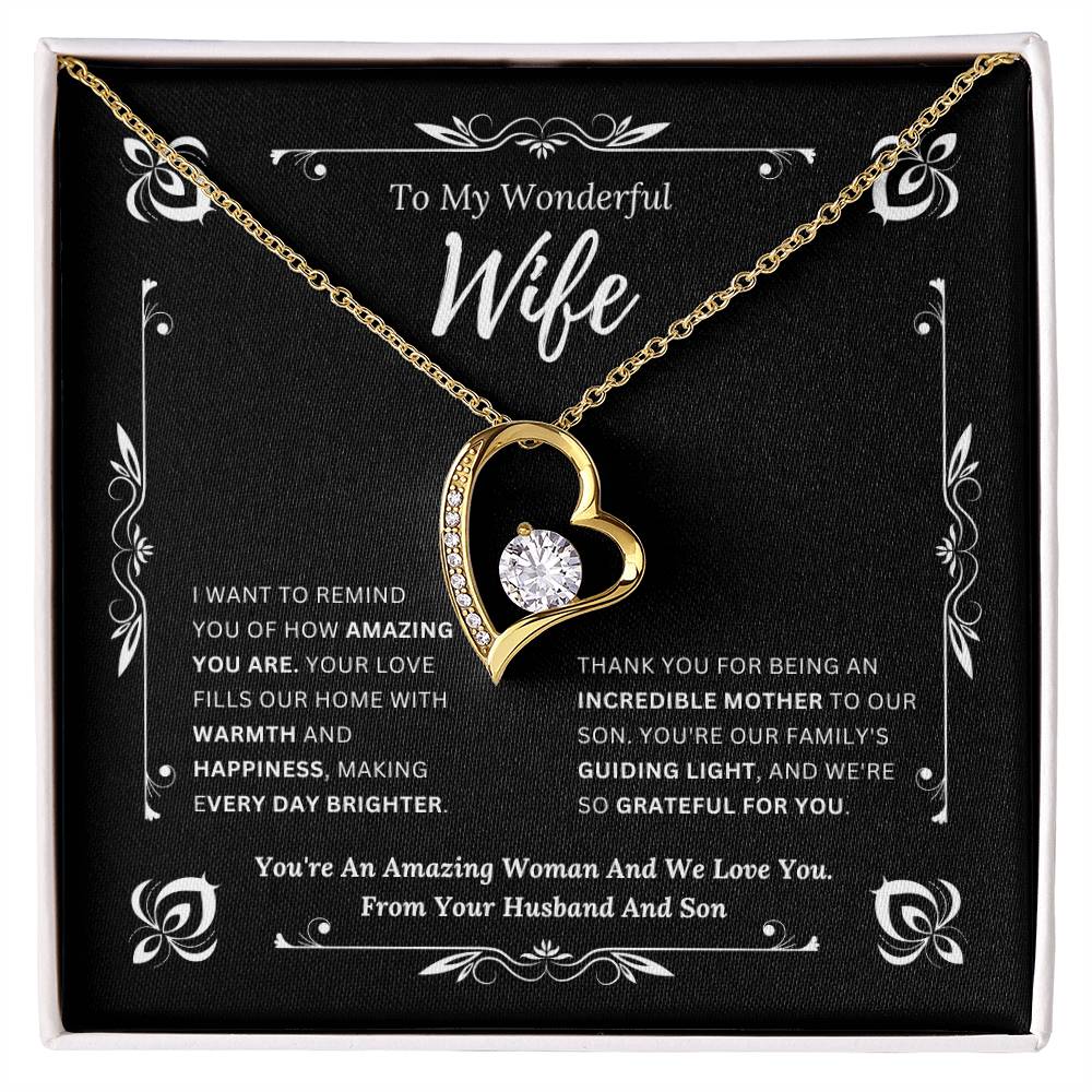 To My Amazing Wife From Husband and Son 1 - Forever Love Necklace