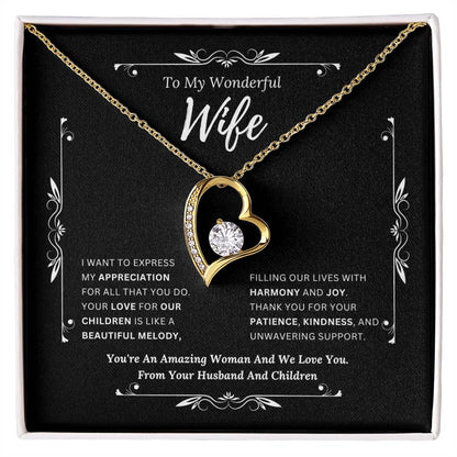 To My Amazing Wife From Husband and Children 2 - Forever Love Necklace