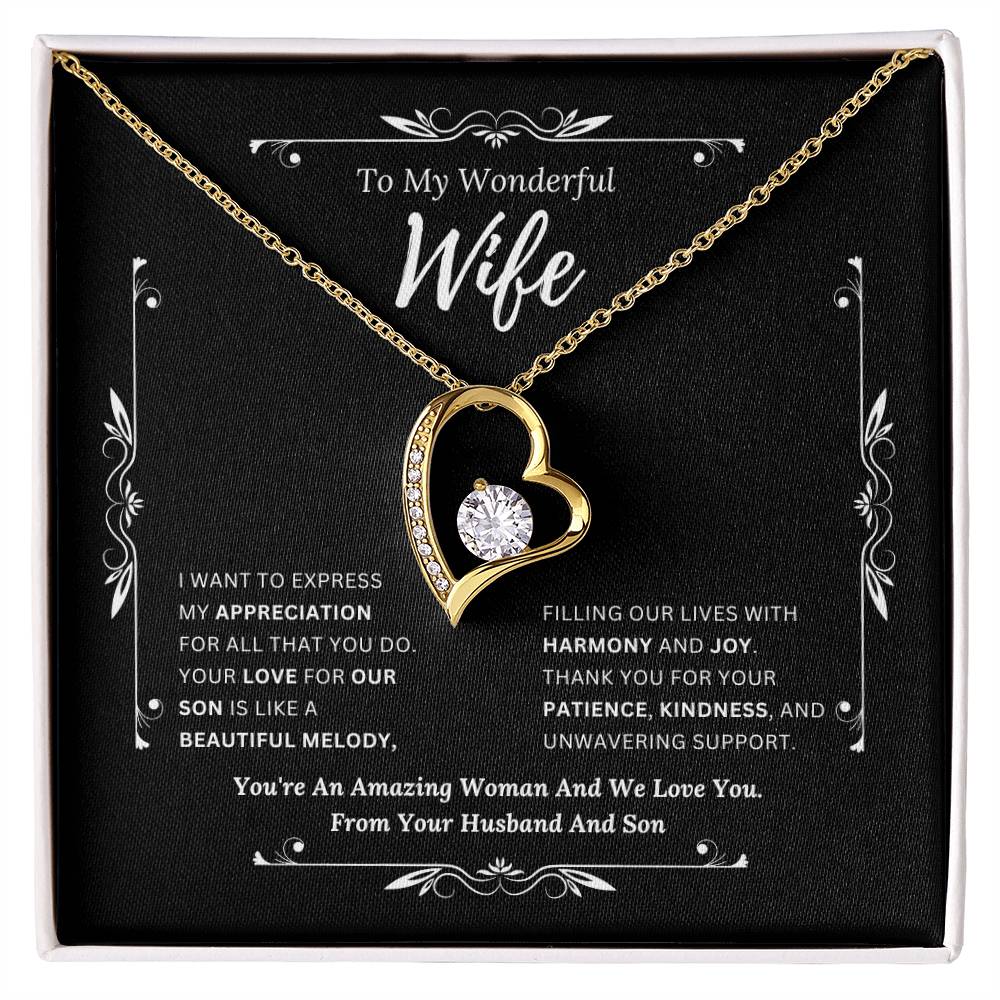 To My Amazing Wife From Husband and son  2 - Forever Love Necklace