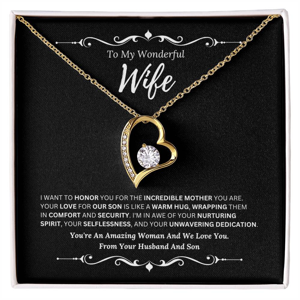 To My Amazing Wife From Husband and Son 4 - Forever Love Necklace