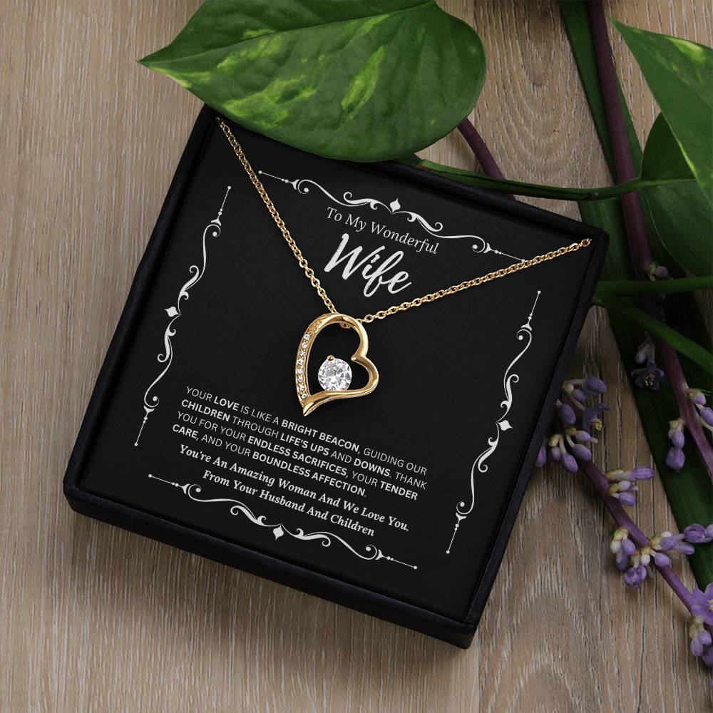 To My Amazing Wife From Husband and Children 3 - Forever Love Necklace