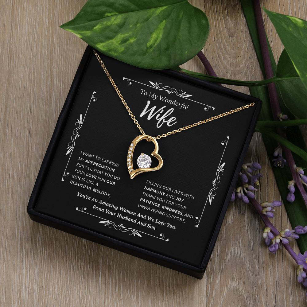 To My Amazing Wife From Husband and son  2 - Forever Love Necklace