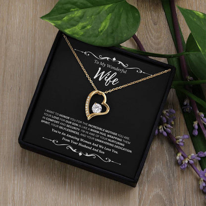 To My Amazing Wife From Husband and Son 4 - Forever Love Necklace