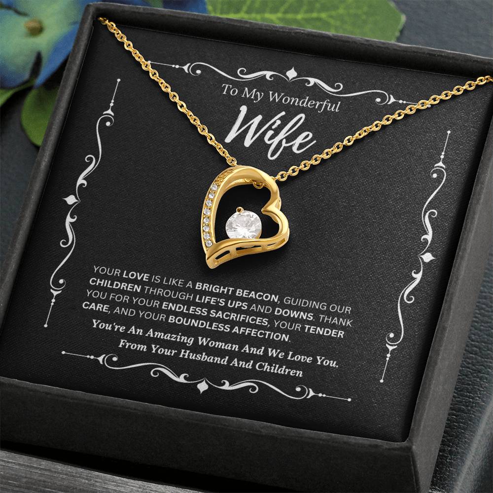 To My Amazing Wife From Husband and Children 3 - Forever Love Necklace