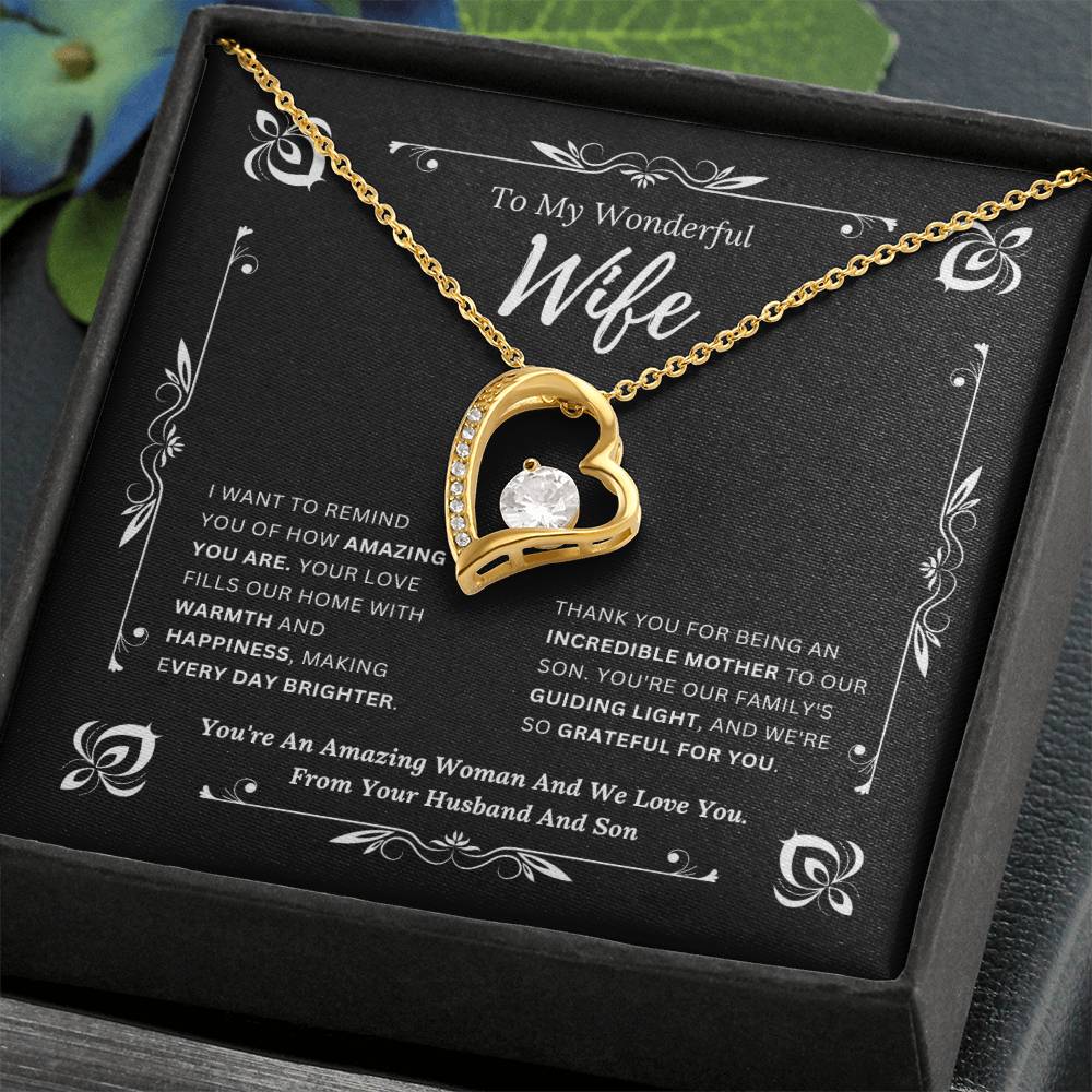 To My Amazing Wife From Husband and Son 1 - Forever Love Necklace