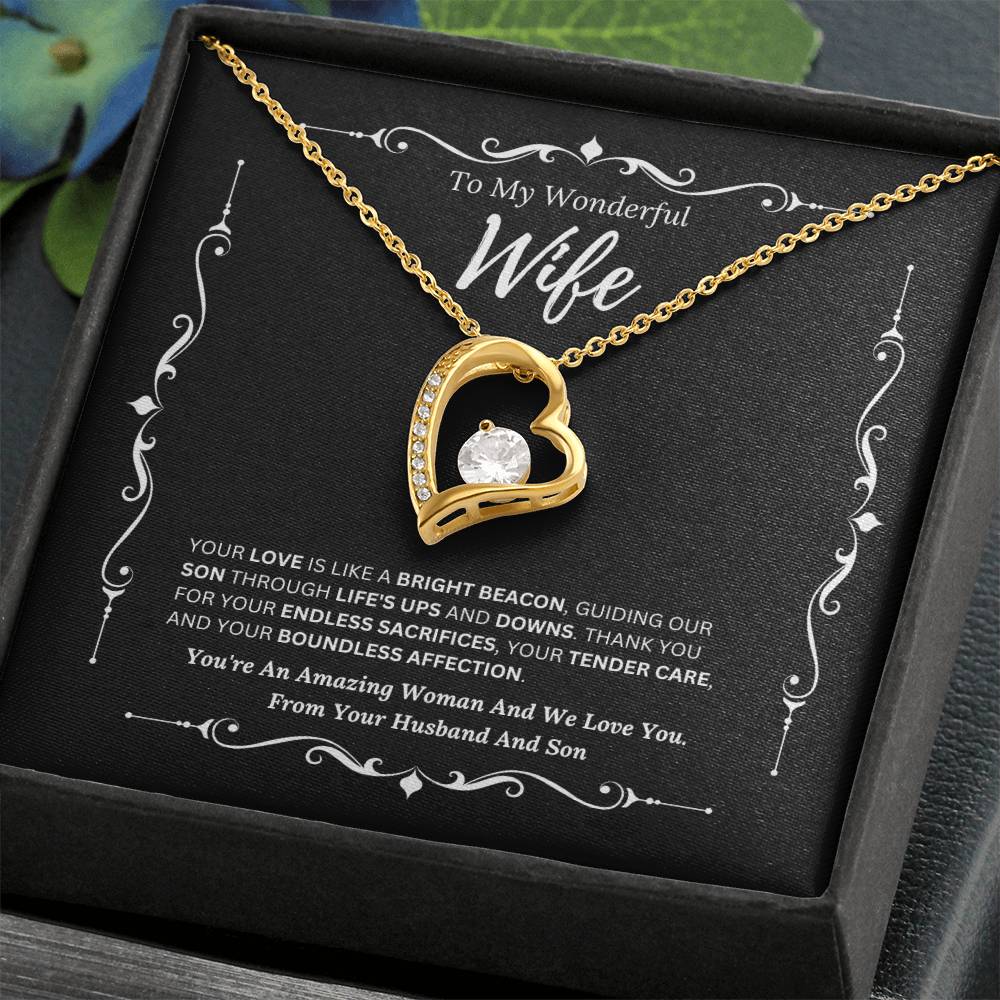 To My Amazing Wife From Husband and Son 3 - Forever Love Necklace