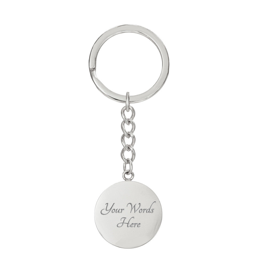 Blue Rose Circle Keychain