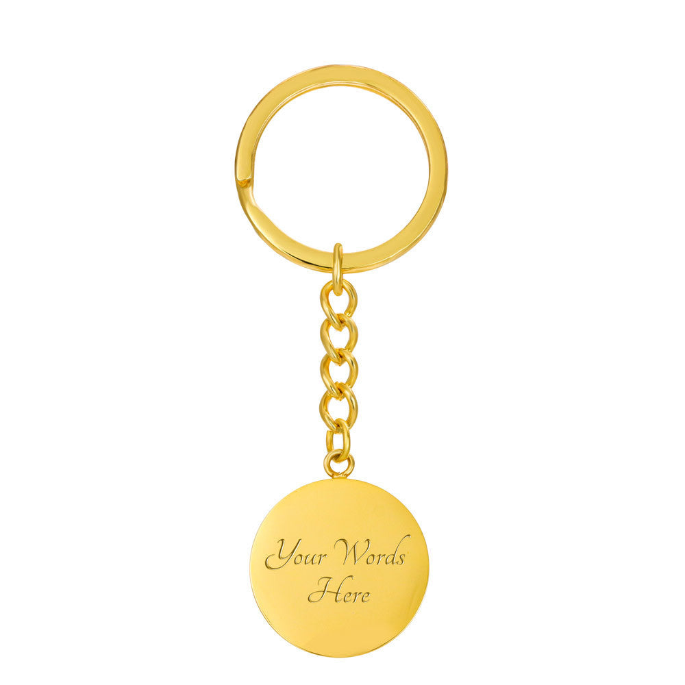 Blue Rose Circle Keychain