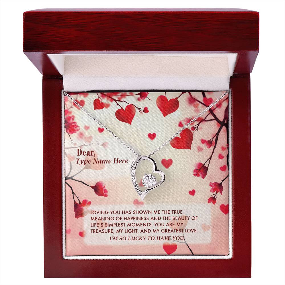 Lucky in Love - Forever Love Necklace With Personalize Message Card