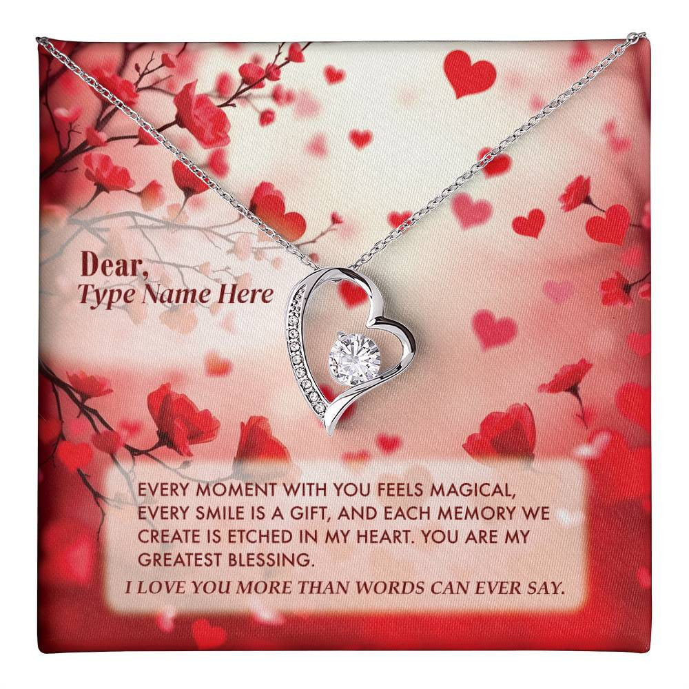 Love Beyond Words - Forever Love Necklace With Personalize Message Card